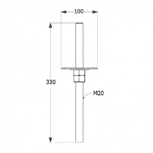 Опора колони регульована заливна 100x330x3,0 мм 1 шт. 