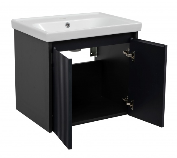 Тумба подвесная Aqua Rodos Барселона антрацит 60 см с умывальником Frame