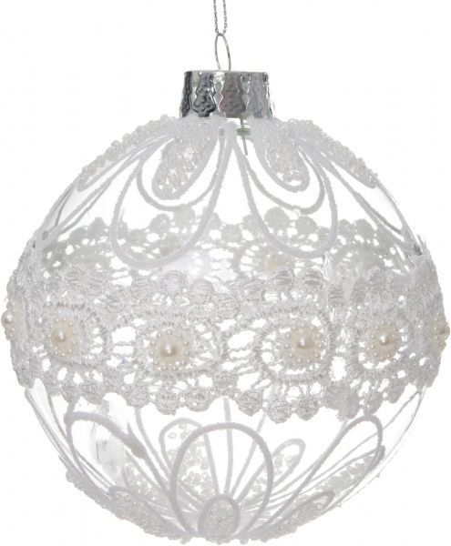 Куля скляна ажурна d100 JF151383-10 прозорий