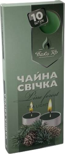 Набір чайних свічок Хвоя 10 шт. Pako-If