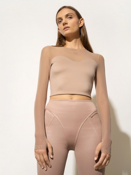 Футболка 4F LONGSLEEVE F034 4FSS22TLONF034-82S р.XS бежевий