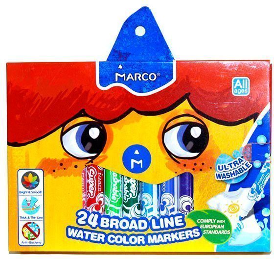 Фломастеры Super Washable Jumbo 24 шт Marco