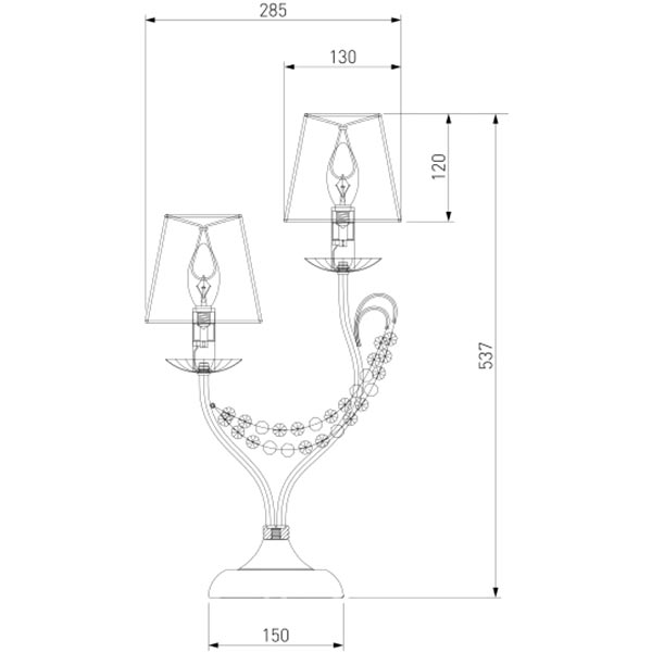 Настольная лампа декоративная Strotskis Gloria 2x40 Вт E14 хром/серебро 01069/2 