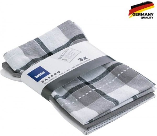 Набір рушників кухонних Pasado 65х45 сірий 3 шт. 45x65 см Kela сірий 