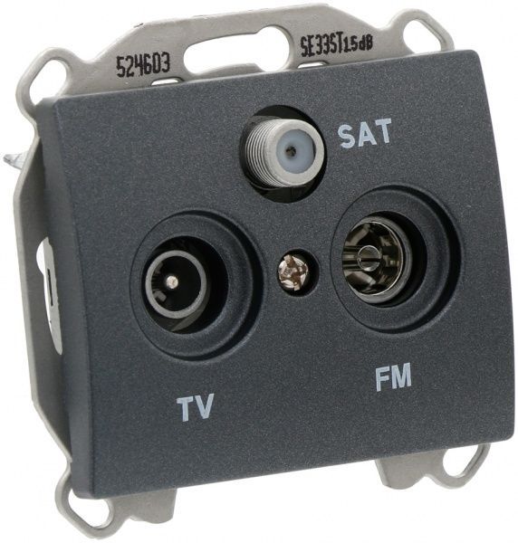 Розетка TV+R+SAT кінцева Siemens Iris сталь нептун 2918 AN