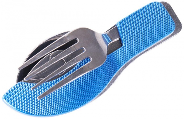 Ложка-вилка Fishing ROI туристическая 4 в 1 Blue