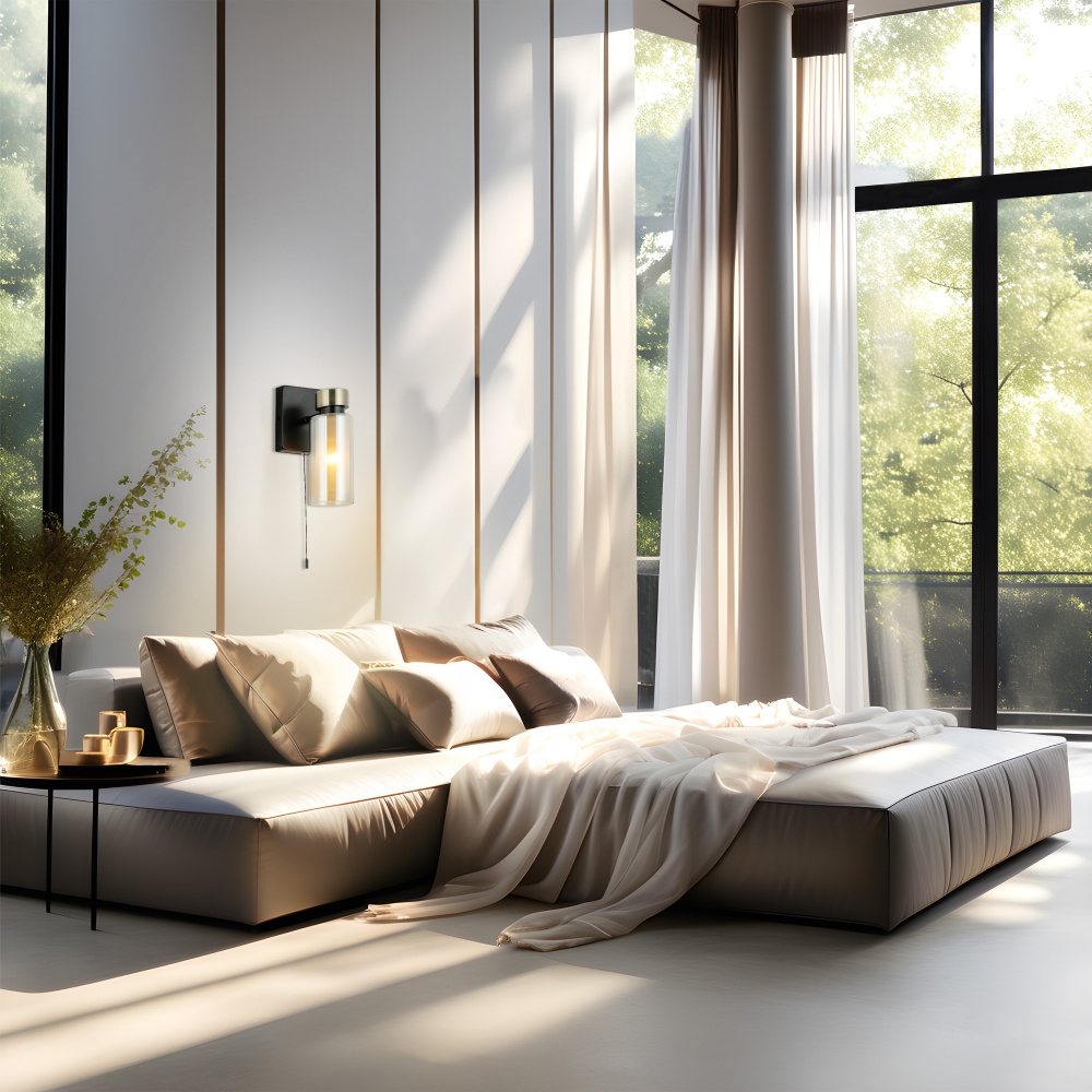 Бра Miorro Leone металл/стекло 1x40 Вт E14 латунь 51-311-078