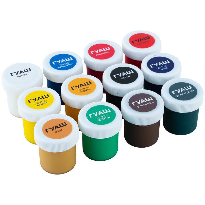 Фарба гуашева 12 кольорів Classic 20 мл K-063 KITE