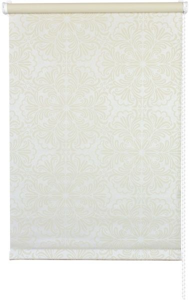 Ролета мини Delfa Металлик Принт 43x170 см кремовая 