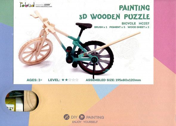 Конструктор-раскраска Robotime Велосипед HC257