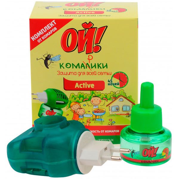 Комплект для захисту від комарів Ой! Комарики Active електрофумігатор + рідина проти комарів 30 мл