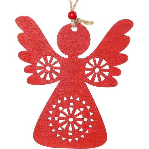 Украшение новогоднее Ангел красный 0345