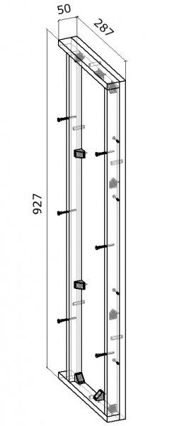 Шкаф верхний Грейд под пилястру (стандарт) 50x927x300 мм дуб сонома 