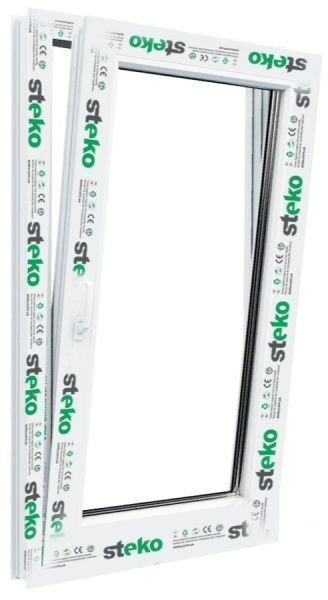 Окно поворотно-откидное Steko S500 60 600x1000 мм правое 