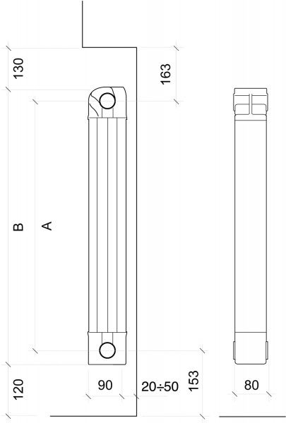 Радиатор алюминиевый Nova Florida 4-секционный MAIOR S90 1000мм