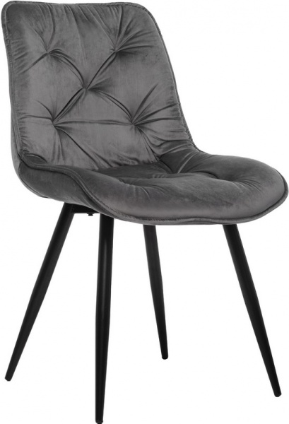 Стул обеденный Плото велюр серый/черный
