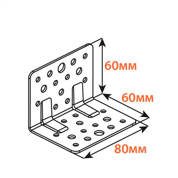 Уголок перфорированный Kolchuga равносторонний 60x60x80 мм 2 мм