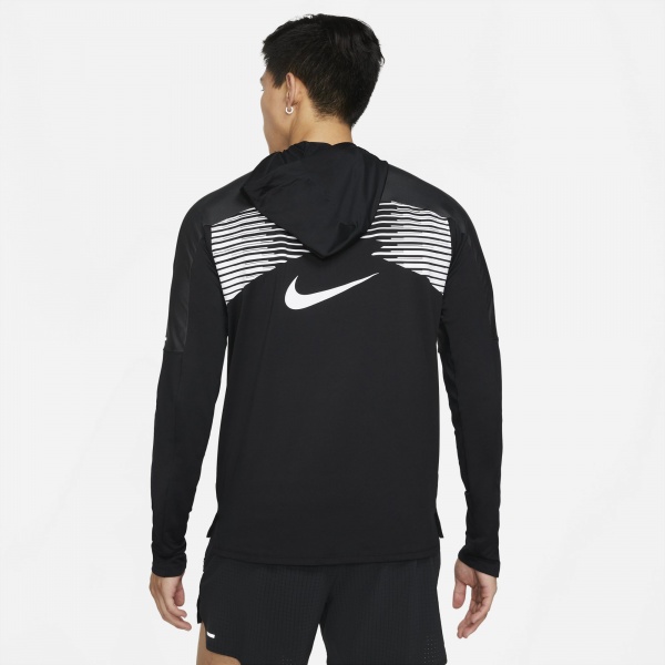 Футболка Nike M NK DF TRAIL ELMT GX HOODIE DD4580-010 р.XL чорно-сірий