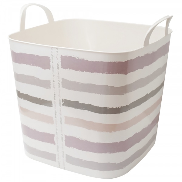 Корзина Алеана с декором Полоски 22 л розовый 