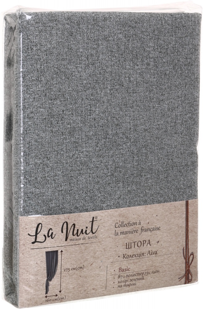 Штора Aiva зелений 160х275 см La Nuit