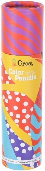 Олівці кольорові Abstraction червоний в тубусі 24 шт.