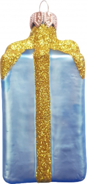 Игрушка на елку Юріта Подарок голубой 9,2 см 1123M