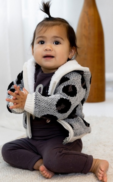 Кардиган унисекс Dirkje р.86 серый с черным U44315-35 