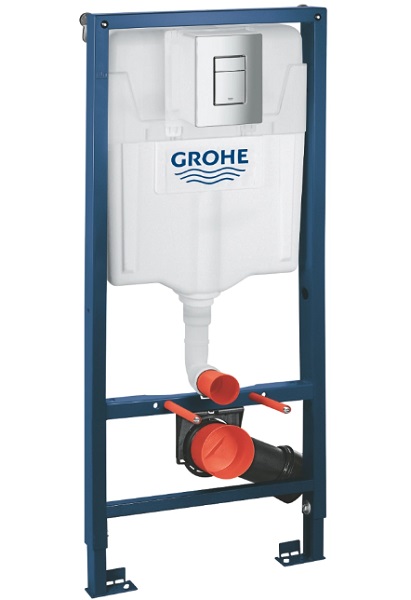 Комплект инсталляции Grohe Solido для подвесного унитаза 3 в 1 с квадратной кнопкой хром 38811000T