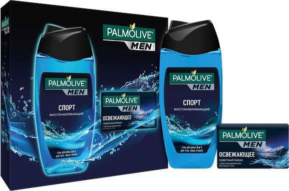Подарунковий набір для чоловіків Palmolive гель для душу Спорт 250 мл + мило Північний океан 90 г