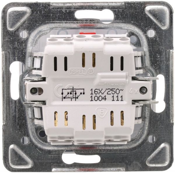 Вимикач перехресний одноклавішний Ospel Impresja без підсвітки 16 А 250В IP20 білий