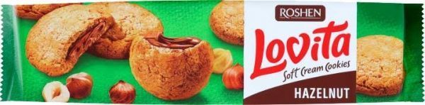 Печенье Roshen Lovita Soft Cream Cookies сдобное с с ореховой начинкой 170 г (4823077633409) 