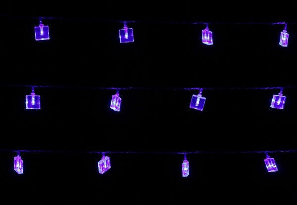 Электрогирлянда линейная внутренняя встроенный светодиод (LED) 20 ламп 3м Синие кубики-льдинки LD020B-AY/BL 