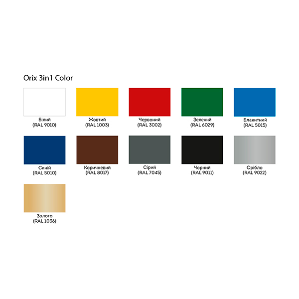 Емаль Atoll ORIX COLOR 3 в 1 RAL 9011 чорний глянець 2л