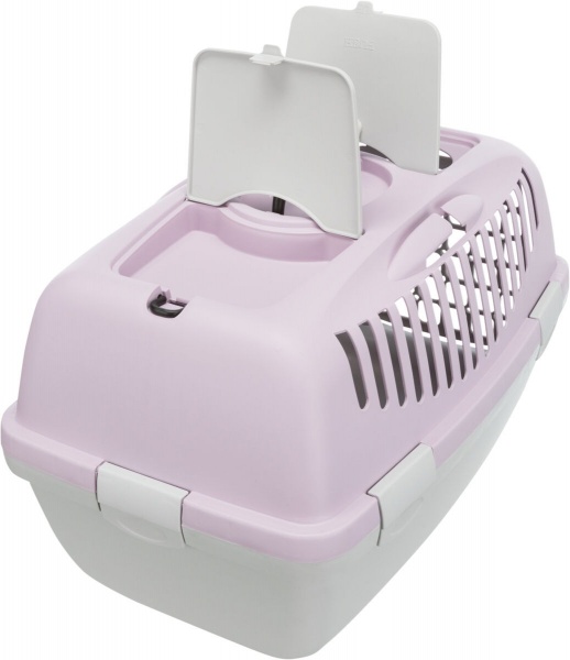 Переноска Trixie для собак Capri 2 XS–S 37 x 34 x 55 см светло-серая с лиловым 39823 