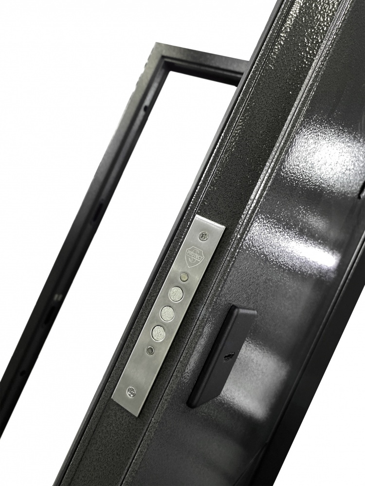 Дверь входная Министерство дверей КУ-Оптима 360 Ч.Ф. (Улица) серый / оксид темный 2050x960 мм левая