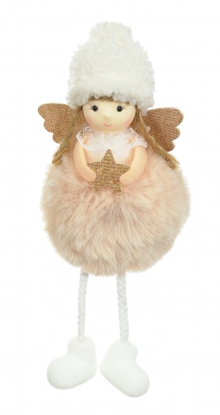 Декоративная подвеска JUMI Фея в шапке Jumi мех 20 см бежевый A-935631