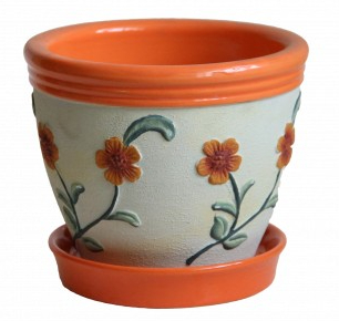 Горщик керамічний Оріана-Запоріжкераміка В`єтнамський набір № 304 круглий білий (110-2-042)