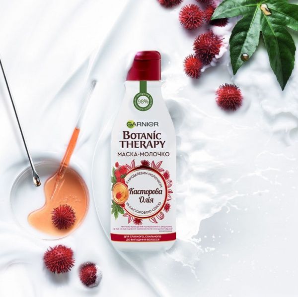 Маска-молочко Garnier Botanic Therapy Рицинова олія для слабкого та схильного до випадіння волосся 250 мл