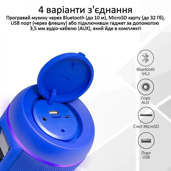 Портативна колонка Promate Silox-Pro 30W IPX6 2.0 blue 