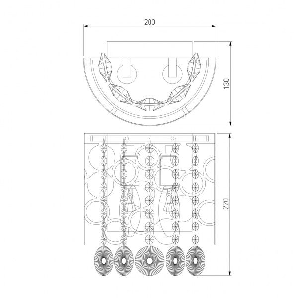 Бра Strotskis Lianna 10114/2 2x60 Вт E14 хром 