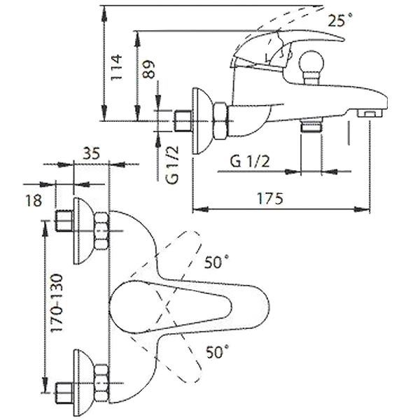 Смеситель для ванны Ferro Ancona BAN 11