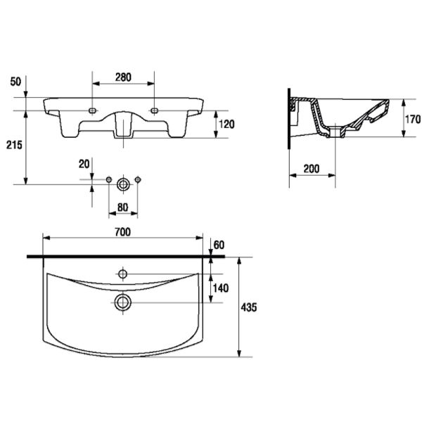 Умывальник Cersanit Cersania 55 S-UM-CE 55-1-W