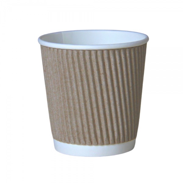 Стакан паперовий Petruzalek гофро бурий 110мл 30 шт.