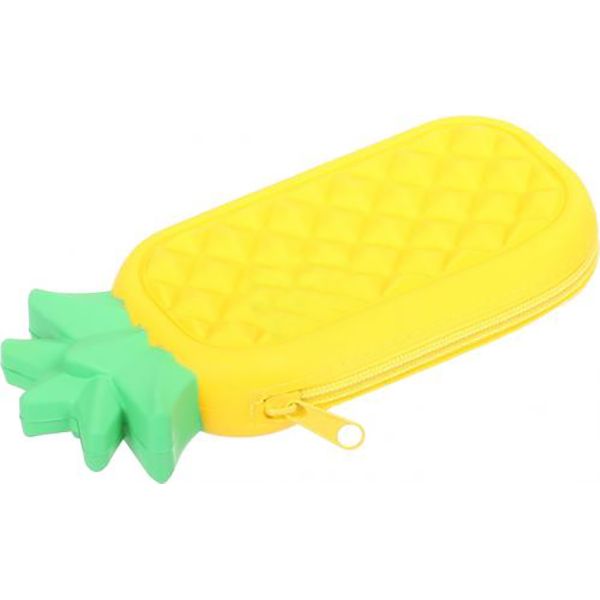Пенал силиконовый Ананас 20x7,5x3,5 см желтый
