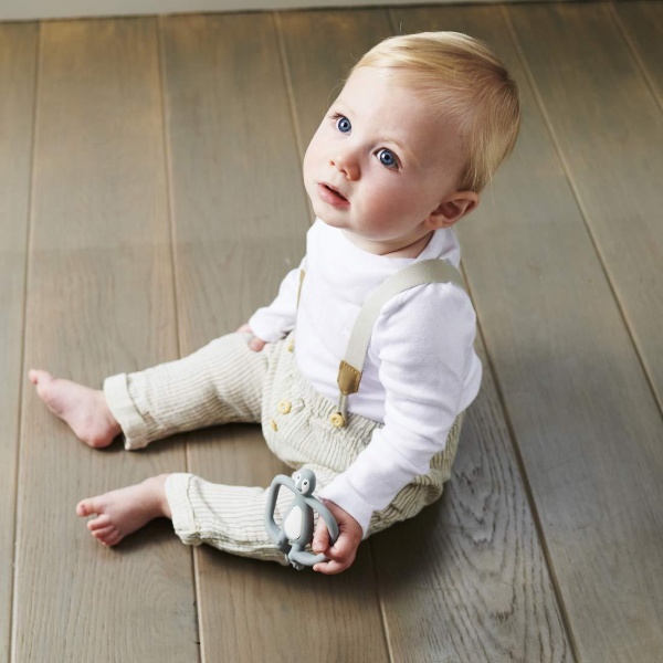 Прорезыватель Matchstick Monkey Пингвин серый 11 см (MM-PE-001)