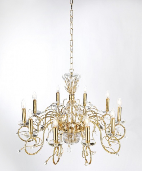 Люстра подвесная Spazio Luce Petra 8x40 Вт E14 золото 