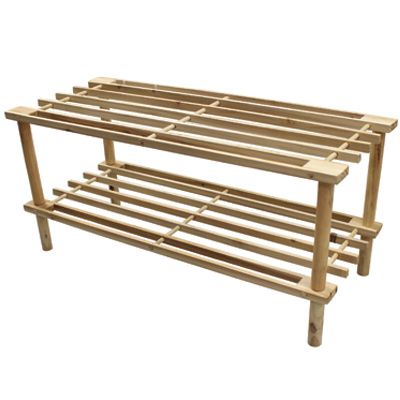 Подставка для обуви деревянная 2 полки натуральный