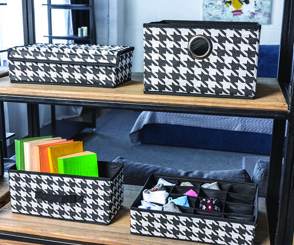 Короб складной с кришкой Handy Home UC-125 Scotland белый/черный 100x320x160 мм