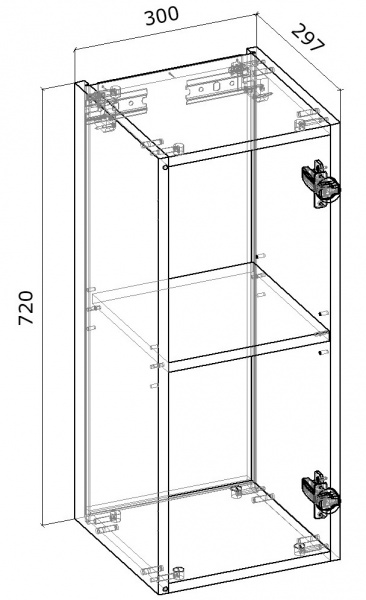 Шкаф верхний Грейд распашной 300x720x300 мм орех лесной 