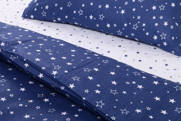 Комплект постельного белья детский Звезды синий